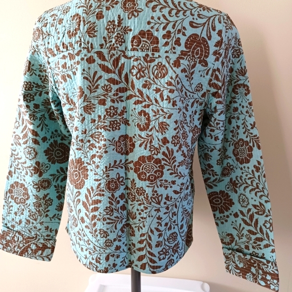 NOT Stunning Nomadic Traders Reversible Teal Quilted Small Jacket Blazer - Picture 2 of 9